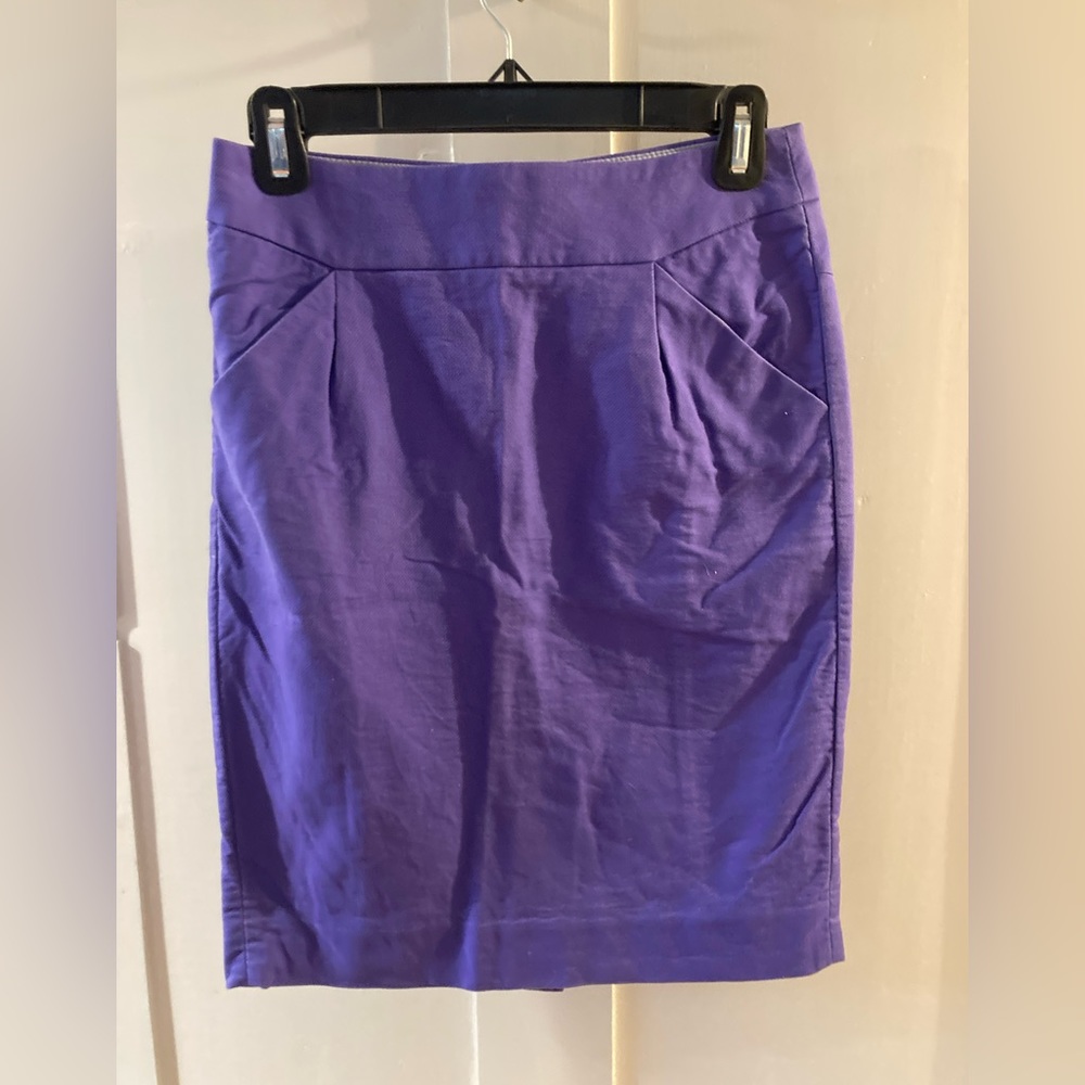 Banana Republic Pencil Skirt with Pleated Pockets Purple